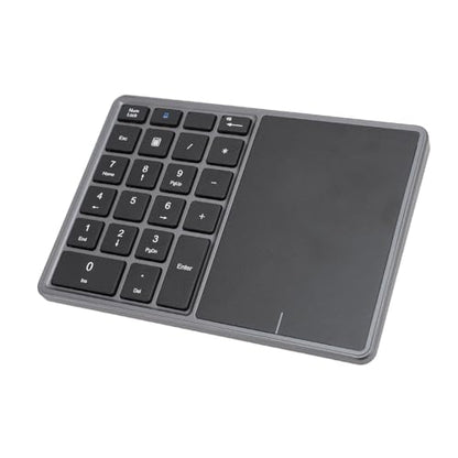 XUMIUZIY Numeric Keypad, 22 Keys Dual Modes Bluetooth4.2 Wire Less Number Pads with Touchpad, Slim External Numpad Keyboard for Laptop Desktop PC (Dark Gray) - color: Dark Gray