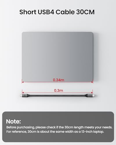 Silkland USB 4 for Thunderbolt 4 Cable 1FT, 40Gbps Data Transfer, 240W PD 3.1 Fast Charging, 8K/5K@60Hz, Short USB C Data Cable, Compatible for SSD, MacBook, iPhone 17/16, Docking, Hub - size: 1FT