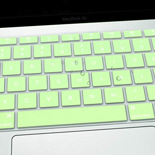 Se7enline Compatible with MacBook Air 13 inch 2023 2022 2021 2020 2019 2018 Keyboard Cover A2237/A2179 Silicone Protective Keyboard Skin Compatible with MacBook Air 13-inch with Touch ID,Melon Green - color: Melon Green