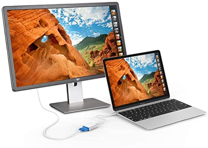 USB-C to VGA Adapter, USB 3.1 Type C (Thunderbolt 3) to VGA Converter Compatible with MacBook Pro, New MacBook, MacBook Air 2018, Dell XPS 13/15, Surface Book 2 and More (Silver)