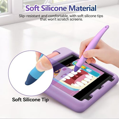 2 Pack Kid-Friendly Stylus Pens for Touch Screens,Tablet Stylus Pen Purple Blue Stylus Universal Touch Screen Capacitive Stylus Compatible with Kindle ipad iPhone