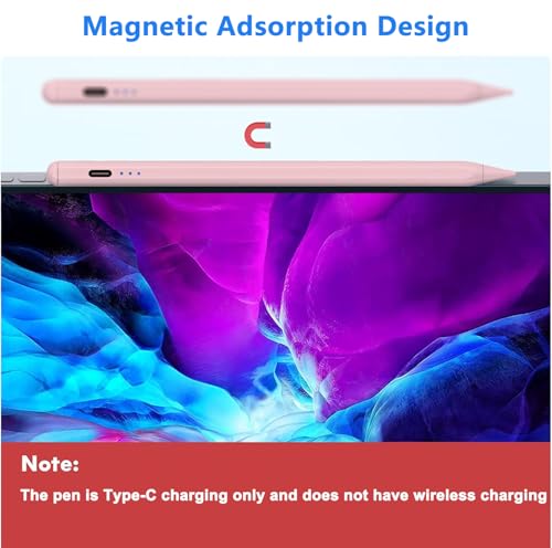 Stylus Pen for Apple iPad A16/11th 2026-2018 iPad Pencil A16/11/10/9/8/7/6,Air 11"/13"M4/M3/M2/5th-3rd,Pro 13"/12.9"/11"/M5/M4,Mini A17 Pro/6/5 Stylus Palm Rejection Tilt Sensitivity Fast Charge-Pink - color: Pink, size: 1pack
