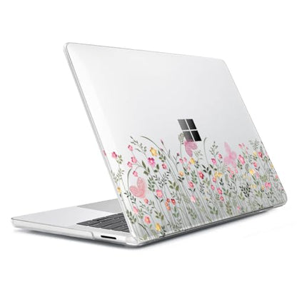 Case for 13.8 inch Microsoft Surface Laptop 7 2024 (Model: 2036), Protective Plastic Hard Shell Case + Keyboard Cover + Screen Protector + Webcam Cover for 13.8'' Microsoft Surface, Flowers - color: Flowers