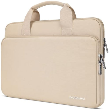 DOMISO 17 inch Laptop Sleeve Protective Case Cover Compatible with 17-17.3 inch HP Dell ASUS Lenovo Chromebook,Waterproof Computer Cases Bag with Handle,Beige - color: Beige, size: 17-17.3 inch