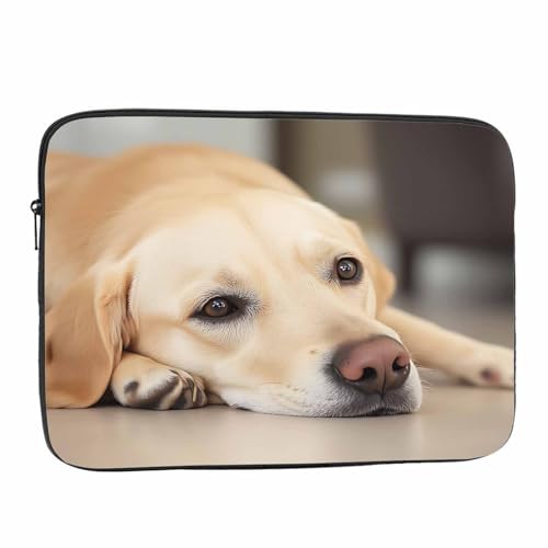 Laptop Sleeve Bag 15.4 15.6 Inch,Yellow Labrador Retriever Cute Dog Protective Polyester Computer Cases Laptop Cover Briefcase Bag Tablet Travel Cover - color: LPS-003