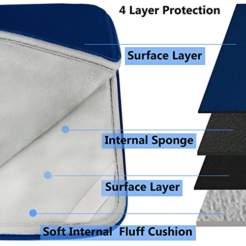 15.6 Inch Laptop Sleeve, Durable Shockproof Protective Cover Flip Case Briefcase Carrying Bag Compatible with 15.6" HP, ASUS, Lenovo, Acer, Notebook, Computer, Ultrabook, Chromebook, Blue - color: Blue, size: 15.6 Inch
