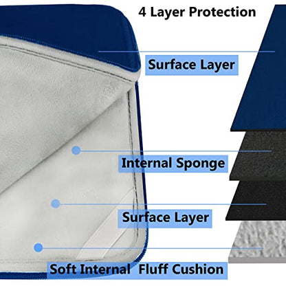 15.6 Inch Laptop Sleeve, Durable Shockproof Protective Cover Flip Case Briefcase Carrying Bag Compatible with 15.6" HP, ASUS, Lenovo, Acer, Notebook, Computer, Ultrabook, Chromebook, Blue - color: Blue, size: 15.6 Inch