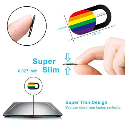 SIREG Webcam Cover Ultra Thin - Web Camera Cover fits Laptop,Tablet, Computer, Smartphone, Protect Your Privacy and Security,Strong Adhesive (Rainbow-Black & 3 Pack) - color: Rainbow-Black & 3 pack