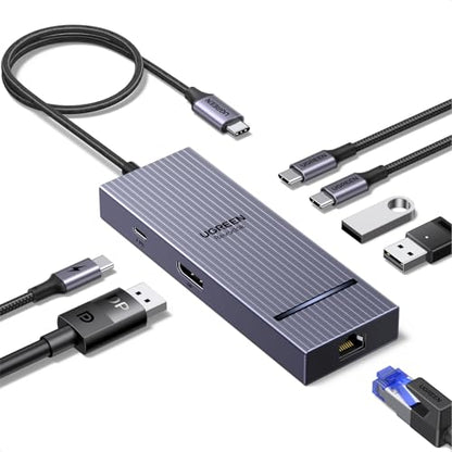 UGREEN Revodok Pro 7 in 1 USB-C Hub to DisplayPort 4K 60Hz | 100W Power Delivery 10Gbps USB-A and USB-C 3.2 for MacBook Neo/Pro/Air, iPad Pro, Thinkpad, Rog Ally and More.