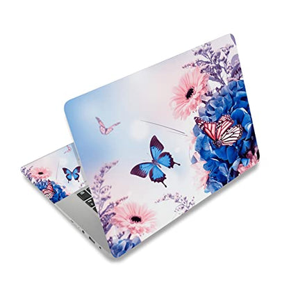 AIMSA Laptop Skin Sticker Decal, 12 13 13.3 14 15 15.4 15.6 inch Laptop Art Decal Protector Notebook Netbook PC 15.6" Universal Vinyl Cover, Butterfly Flower - color: Butterfly Flower