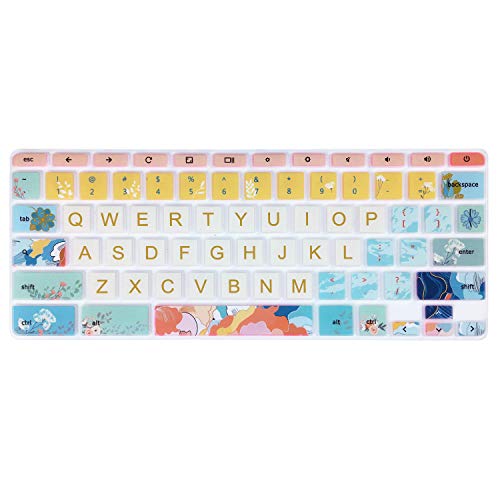 Silicon Keyboard Cover Skin for Chromebook 11.6'', HP Chromebook 14 Series, Little Flower - color: Little Flower