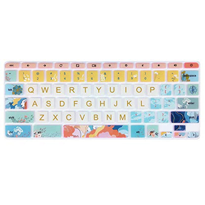 Silicon Keyboard Cover Skin for Chromebook 11.6'', HP Chromebook 14 Series, Little Flower - color: Little Flower