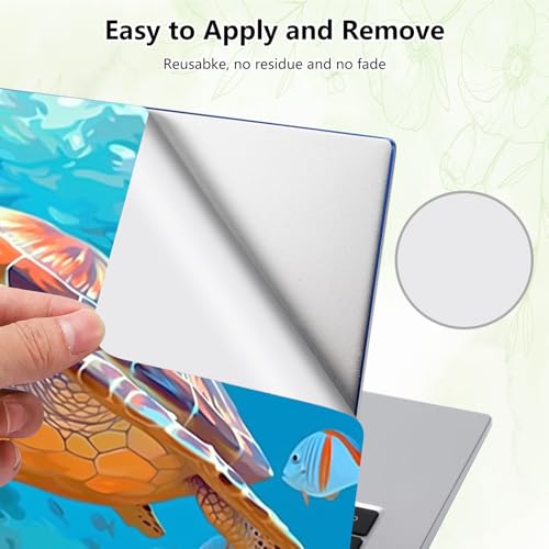 Laptop Skin Sticker Decal, Universal Reusable Vinyl Laptop Cover for 12" 13" 13.3" 14" 15" 15.4" 15.6" Notebook PC, Waterproof Scratch-Resistant with 2 Wrist Pads, Easy to Apply & Remove,Sea Turtle - color: Sea Turtle