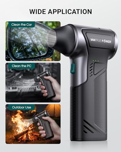 T150 Compressed Air Duster, Mini Hand Blower 110000RPM, 3-Gear Handheld Cordless Blower with Fast Charging, Portable Electric Air Blower for PC, Car, Outdoor, Keyboard