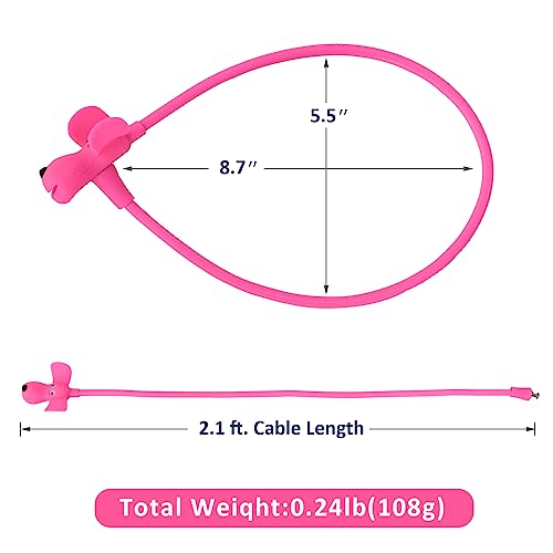Bike Cable Lock with Keys,Silicone Covered Kids Cable Lock Cartoon Lock,2 Feet Lock for Bike,Door,Skateboard,Helmet and More (Pink, Large) - color: Pink