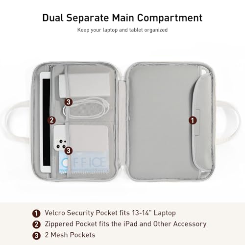 DTTO 14 Inch Laptop Sleeve Case, TSA Waterproof PU Leather Computer Carrying Case Shockproof Protective Laptop Bag with Handle for 13-14" MacBook HP Dell Lenovo ASUS Acer Chromebook, Black White - color: Balck White, size: 14 Inch