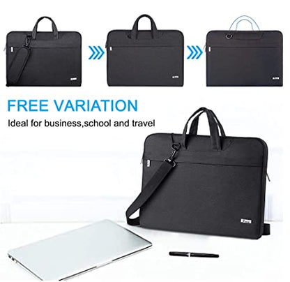 Voova 13.3-13 Inch Laptop Sleeve with Handle, MacBook Sleeve, Black | Splash-proof laptop sleeve with handle and removable strap; fits 13-inch MacBook Air/Pro M1-M5, HP, Lenovo, Asus and Acer - color: Black, size: 13-14 Inch(35 x 24 x 2.5 cm)