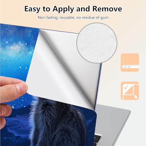 Laptop Skin Sticker Decal 15.6 Inch,12 13 13.3 14 15 15.6 in Laptop Netbook Skins for Notebook,Art Decal Removable Waterproof Scratch Resistant,Universal Vinyl Cover,Blue Galaxy Raccoon - color: Blue Galaxy Raccoon