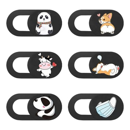 6 Pack Ultra Thin Sliding Laptop Webcam Cover Privacy Protector | Light privacy shield fits laptops, tablets and cell phones for daily anti-peep security protection