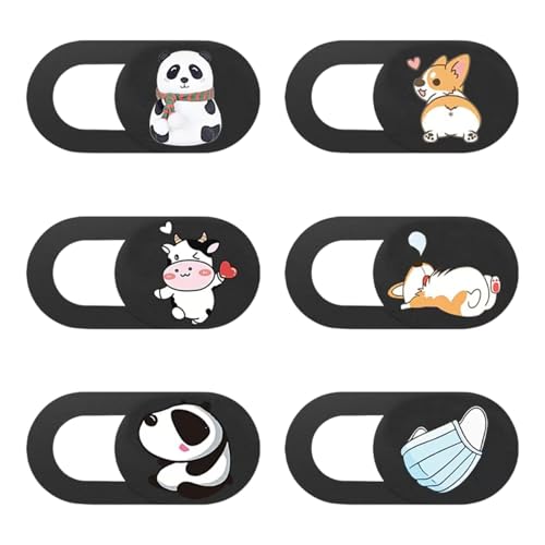 6 Pack Ultra Thin Sliding Laptop Webcam Cover Privacy Protector | Light privacy shield fits laptops, tablets and cell phones for daily anti-peep security protection