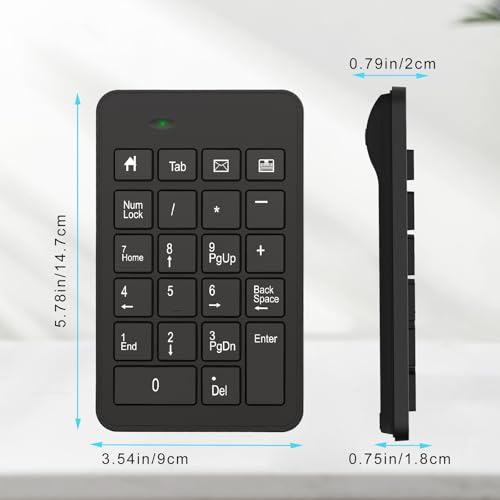 Wireless USB & Typec Number Pad, Enhanced Efficiency 23 Keys Numeric Keypad Upgraded Version of 10 Key USB Keyboard Financial Accounting Numpad for Laptop, PC, Notebook, Desktop,Surface Pro - style: Wireless-USB+Typec