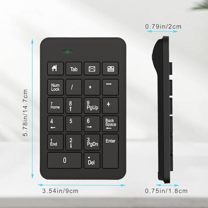 Wireless USB & Typec Number Pad, Enhanced Efficiency 23 Keys Numeric Keypad Upgraded Version of 10 Key USB Keyboard Financial Accounting Numpad for Laptop, PC, Notebook, Desktop,Surface Pro - style: Wireless-USB+Typec