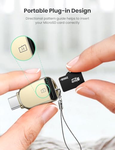UGREEN USB C Micro SD Card Reader Type C to Micro SD Card Adapter | Zinc Alloy External, Portable SD Card Reader USB C for TF Micro SDHC SDXC, Compatible with Samsung/Mac/iPad Pro/iPhone 15 16