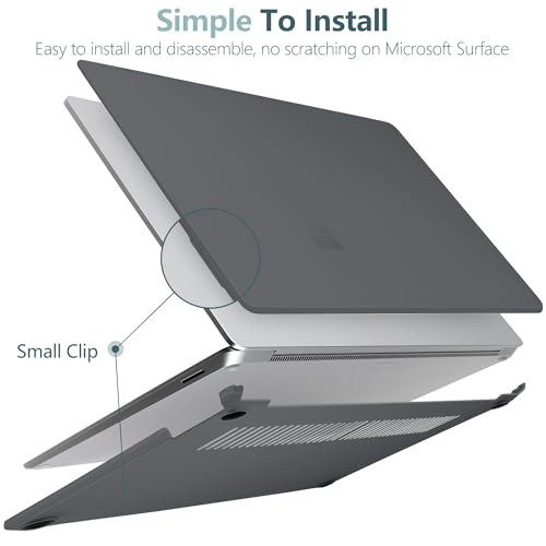 Crystal Frosted Case for 15" Microsoft Surface Laptop 8 2026 for Business 2024 2025 (7th Edition), Lightweight Ultra-Slim Shell with Keyboard Cover, OTG Adapter & Webcam, Frosted Black - color: Frosted black