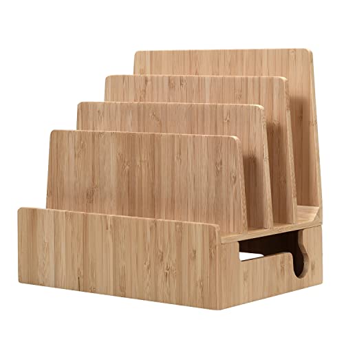 MobileVision Bamboo Charging Station & Multi Device Organizer Slim Version for Smartphones, Tablets, and Laptops - color: Slim Stand Only