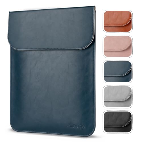Allinside 13-13.3 inch Laptop Sleeve Case for MacBook Pro 14 2021-2026/MacBook Air 13 2010-2017/MacBook Pro 13 2010-2015, Waterproof PU Leather Laptop Sleeve Bag Protective Vertical Case Cover, Blue - color: Blue, size: 13-13.3 in for Old Macbook Air/Pro