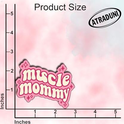 (3Pcs) Muscle Mommy Stickers Funny Gym Fitness Motivation Quote Gifts Waterproof Vinyl Decals for Laptop Water Bottle. Size 2.5" x 3" - color: Muscle Mommy