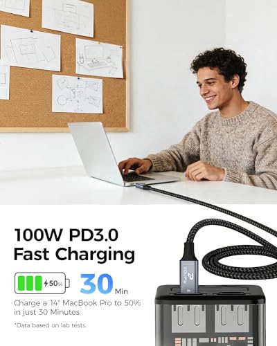 ZOUPW 140W Portable Power Bank with 100W USB C Cable, 27000mAh Laptop Power Bank, 160W Total 5-Port Fast Charging, 99.9Wh TSA Approved Travel Essentials for iPhone iPad and MacBook