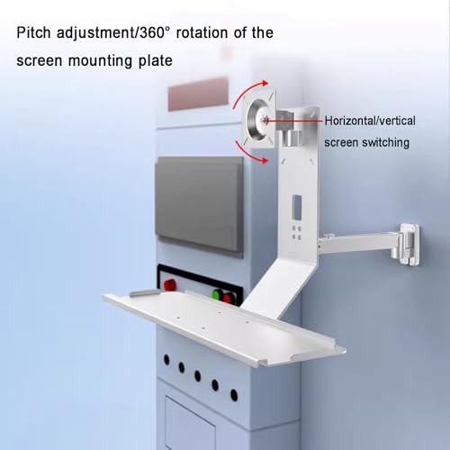 Monitor and Keyboard Wall Mount, Monitor Bracket Arm, with Keyboard Tray, Computer Screen Mount (61cm) - size: 61cm