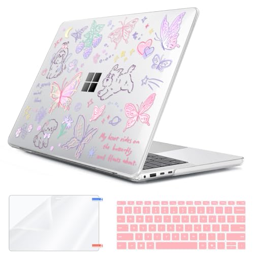 Case for Microsoft Surface Laptop 13.8 inch Touchscreen 2024 (7th Edition) Model 2036, Plastic Hard Shell Case + Keyboard Cover + Screen Protector for 13.8'' Microsoft Surface Laptop 7, Puppy - color: Puppy