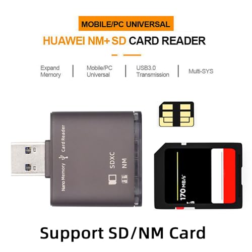 USB 3.0 to NM Nano SD Card & Memory Card Reader Writerfor Mate Seial Phone & Camera & Laptop