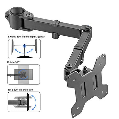 suptek Single Monitor Arm for Desk Mount Stand,Adjustable Monitor Arm for 13 to 32 inch Screen,Support Weight up to 22lbs,and Mounting Holes 75x75mm to 100x100mm,Black(MD6DB) - size: Single Monitor Arm
