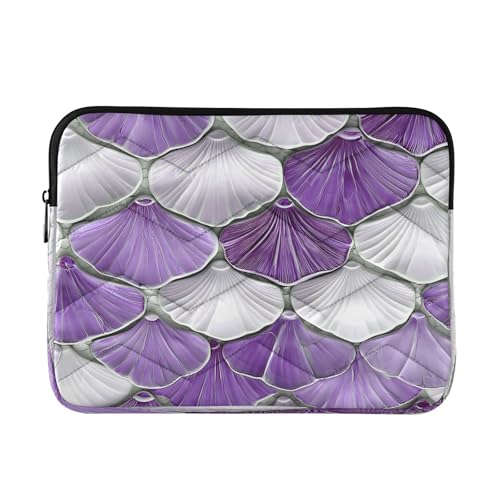 Laptop Sleeve Laptop Cover Computer Carrying Case Case Notebook Bag Briefcase Cushion Protective M 3D Purple and White Dragon Scales Pattern