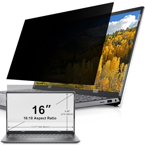 IPROKKO Laptop Privacy Screen 16 Inch, 16:10 Aspect Compatible with HP Dell Lenovo Acer Asus Thinkpad Envy Xps Vivobook, Removable Anti Blue Light Glare Spy Computer Monitor Filter Security Shield - size: 16" (16:10)