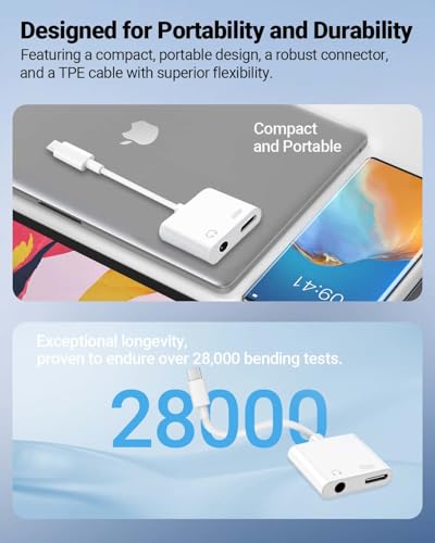 Seulliya USB C to 3.5mm Headphone Jack and Charger Adapter, 2-in-1 Audio & Fast Charging Splitter for Apple iPhone 17/16/15/Pro/Pro Max, iPad, Samsung, Pixel, and More 2Pack - color: White
