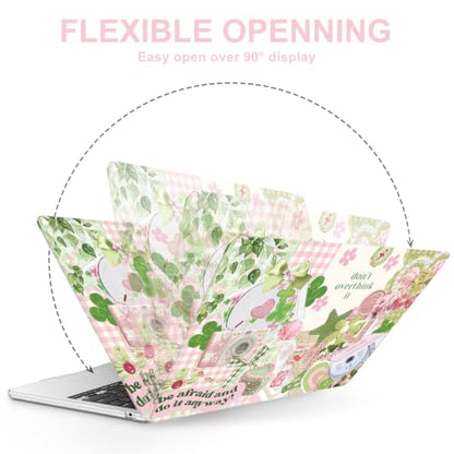 AKIT for MacBook Air 13 inch Case M5 M4 M3 M2 2026-2022, Green Collage | A3449 A3240 A3113 A2681,Funny Unique Pattern Hard Shell Laptop Case+Screen Protector+Keyboard Cover for MacBook Air 13.6 inch - color: Green Collage