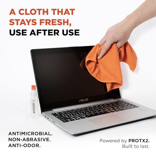 Whoosh Screen Shine Go Refillable Screen Cleaner Kit, Set of 2, 1 fl oz | TSA Approved for Travel, Streak Free Finish, For MacBook, Phone and Eyeglasses, Microfiber Cloth Included - size: 1 fl oz (Pack of 2)