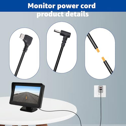 9.8Ft USB-C to DC Car Charger Cable for Furrion FOS07TADS Vision S Monitor Replacement Power Supply Cord for 7inch Screen Display Compatible with Hitch Wireless Backup Camera FOS48TA-BL FOS48TAPK-BL - size: 9.8FT