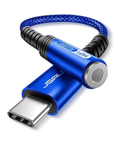 USB Type C to 3.5mm Female Headphone Jack Adapter, JSAUX USB C to Aux Audio Dongle Cable Cord Compatible with iPhone 15 Pro Max/15 Pro/15 Plus, Samsung Galaxy S23/S22/S21 Ultra, iPad Pro, Pixel (Blue) - color: Blue, size: 1 x 0.6ft