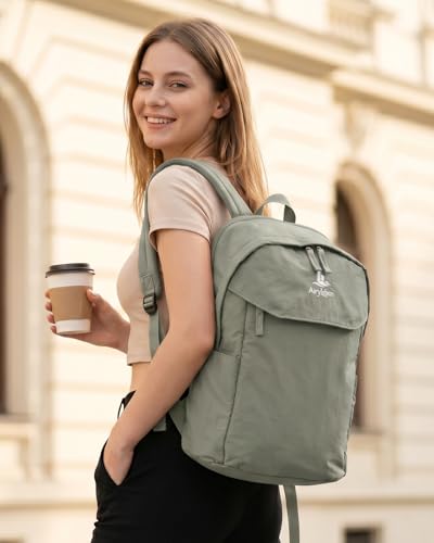 School Backpack for Teens, College Backpack Fits 15.6 Inch Laptop | Travel Backpack for Men Women, Book Bag, Lightweight Daypack, Water Resistant Fabric, Scratchproof Laptop Compartment (Green) - color: Green