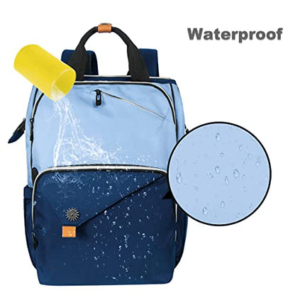 Hap Tim Laptop Backpack 15.6/14/13.3 Inch Laptop Bag Travel Backpack for Women/Men Waterproof Computer Bag Large Capacity Bookbag for College/Travel/Business (7651EU), Blue - color: Blue