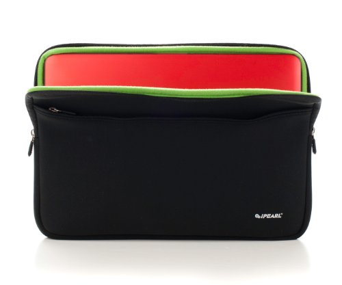13-inch Soft Neoprene Sleeve Case for MacBook & UltraBook laptop (built-in external pocket) - BLACK