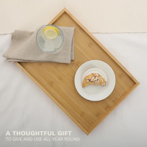 Gibson Home Continental Bamboo Bed Tray with Folding Legs, for Breakfast, Eating, Working, Laptop, Foldable Serving