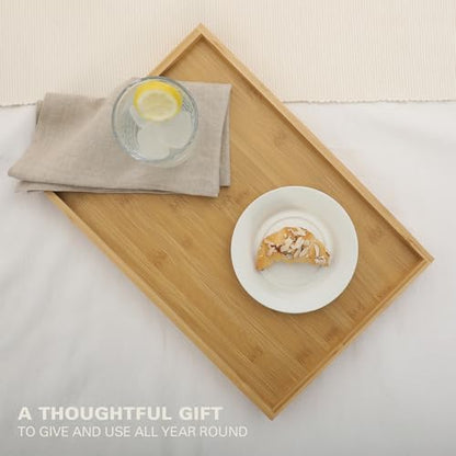 Gibson Home Continental Bamboo Bed Tray with Folding Legs, for Breakfast, Eating, Working, Laptop, Foldable Serving