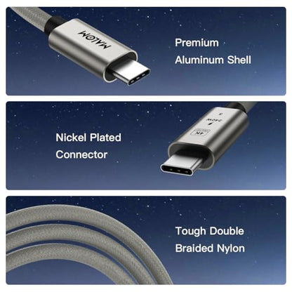 MALOM USB 3.2 Gen 2, 240W, USB C to USB C Cable,Fast Charging for MacBook Pro/Air,iPad Pro,iPhone 15 Pro Max,Galaxy S24/S23, Steam Deck, 20Gbps Data Transfer,4K Video Output (Titanium Gold, 9.9FT) - color: Titanium Gold, size: 9.9FT