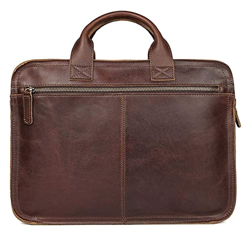 Laptop Briefcase Large Capacity, Dual Compartment Expandable 15.6" Portfolio for Business - color: Dark Coffee